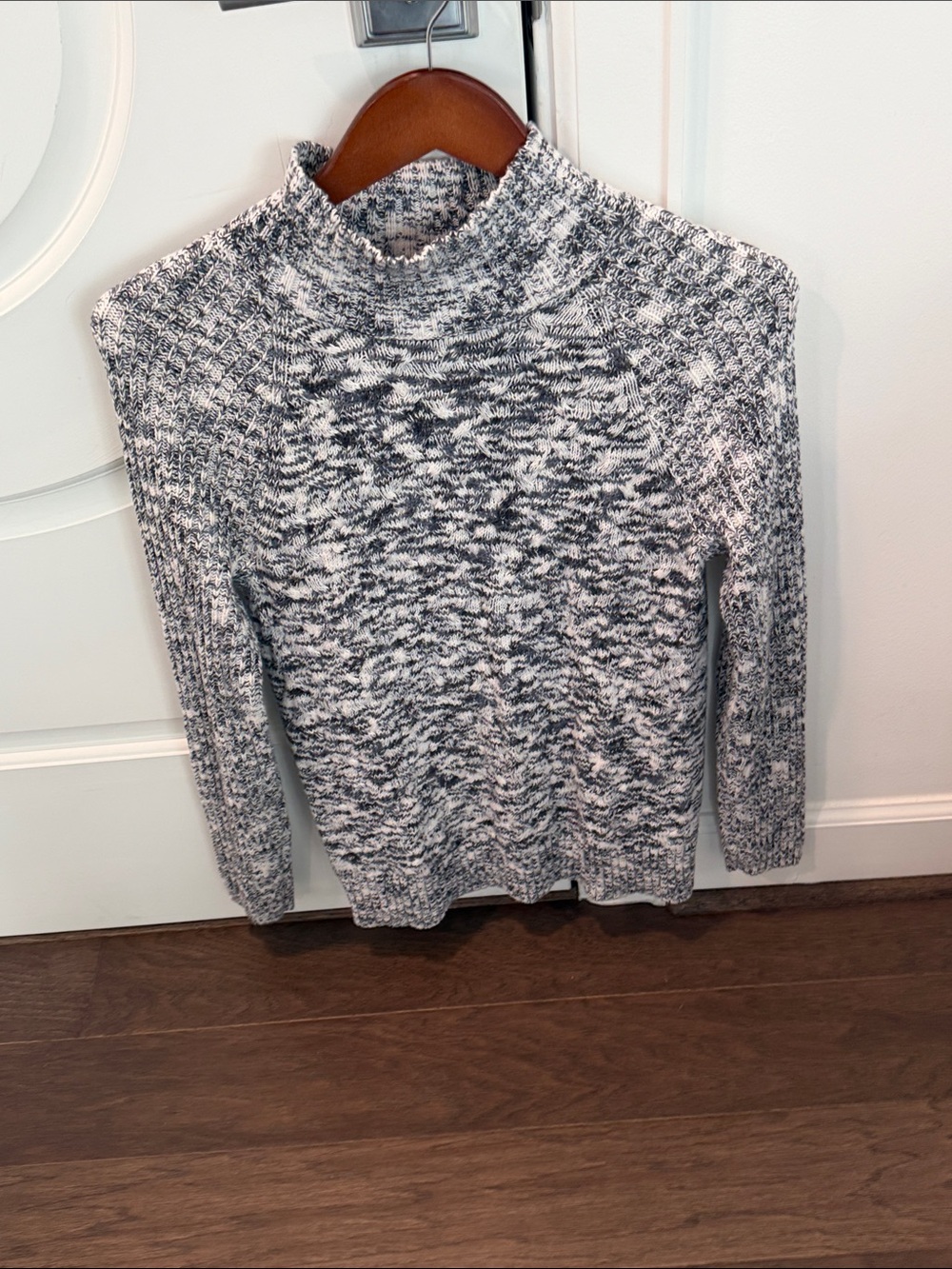 Croft & Barrow Black and White Marled Turtleneck Sweater
